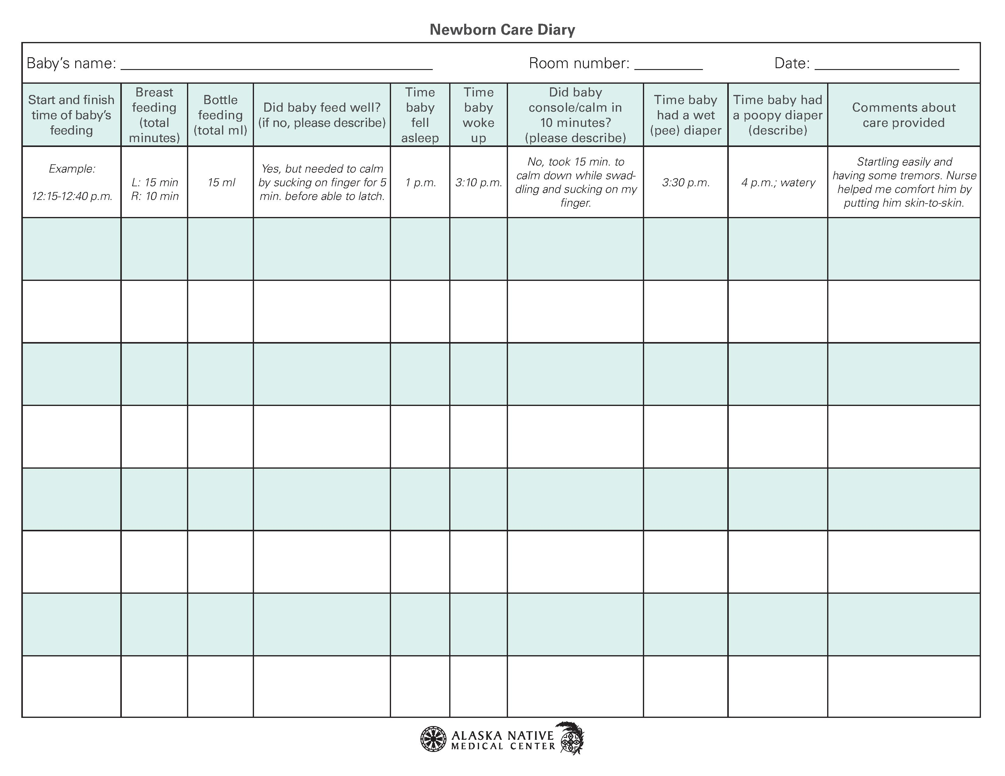 Newborn Care Diary